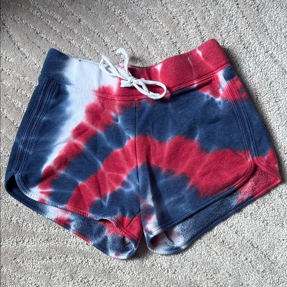 Justice Active Red White & Blue Tie Dye Sweat Shorts